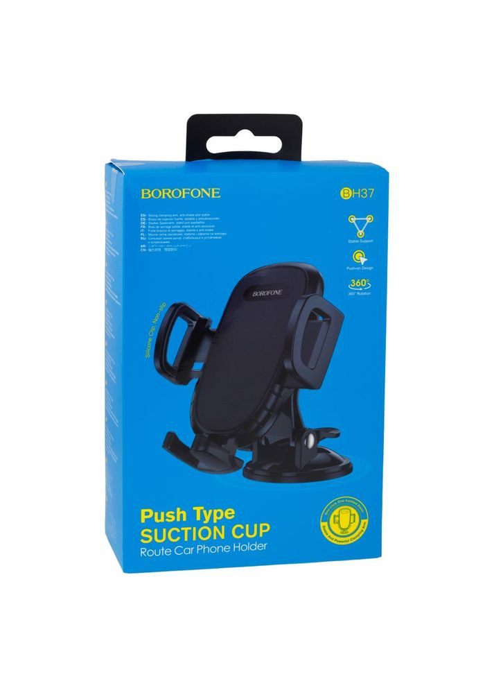 Тримач для смартфона розсувна система фіксації BH37 Push type suction cup 4,5-6,5" Black Borofone (313237085)