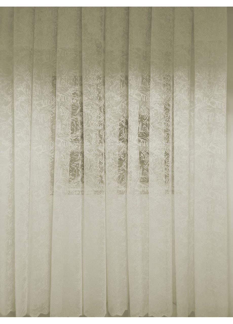 Тюль Абстракція Жакардова молочний 400х250 No Brand (353834284)