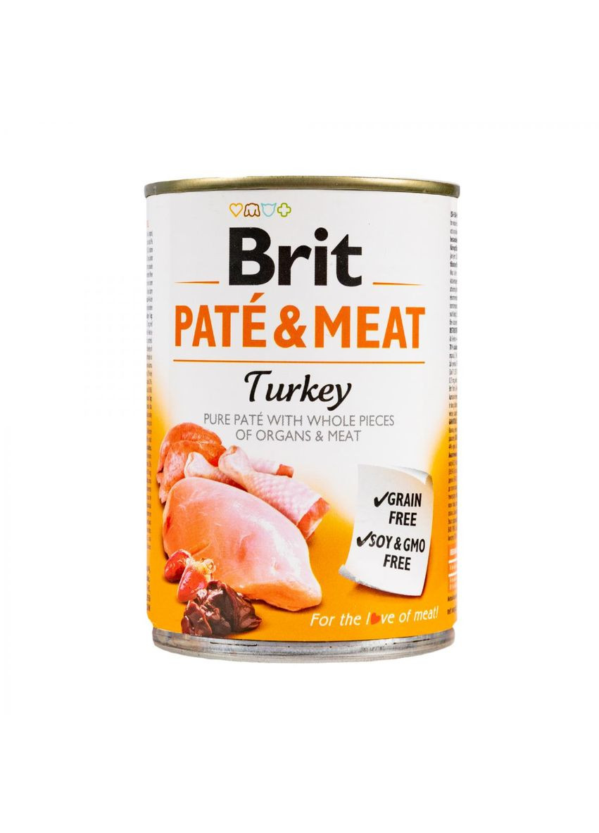 Вологий корм для собак Pate & Meat Turkey 400г, з куркою та індичкою Brit (292258260)