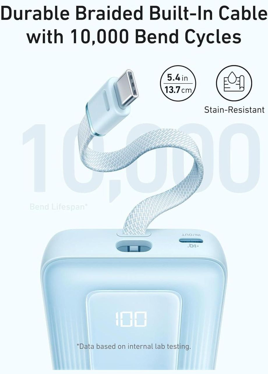 УМБ Powerbank Zolo Portable Charger, 10000mAh 30W чорний (A1688) Anker (317406103)