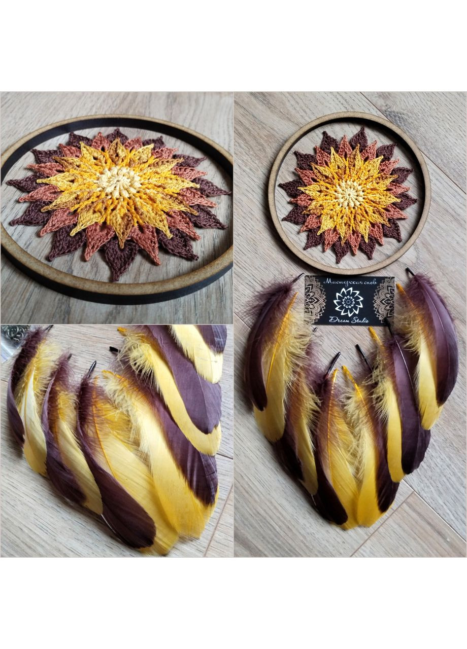 Авторський еко-набір "Ловець снів "Золота осінь" з покроковою інструкцією Dream Studio (363057487)