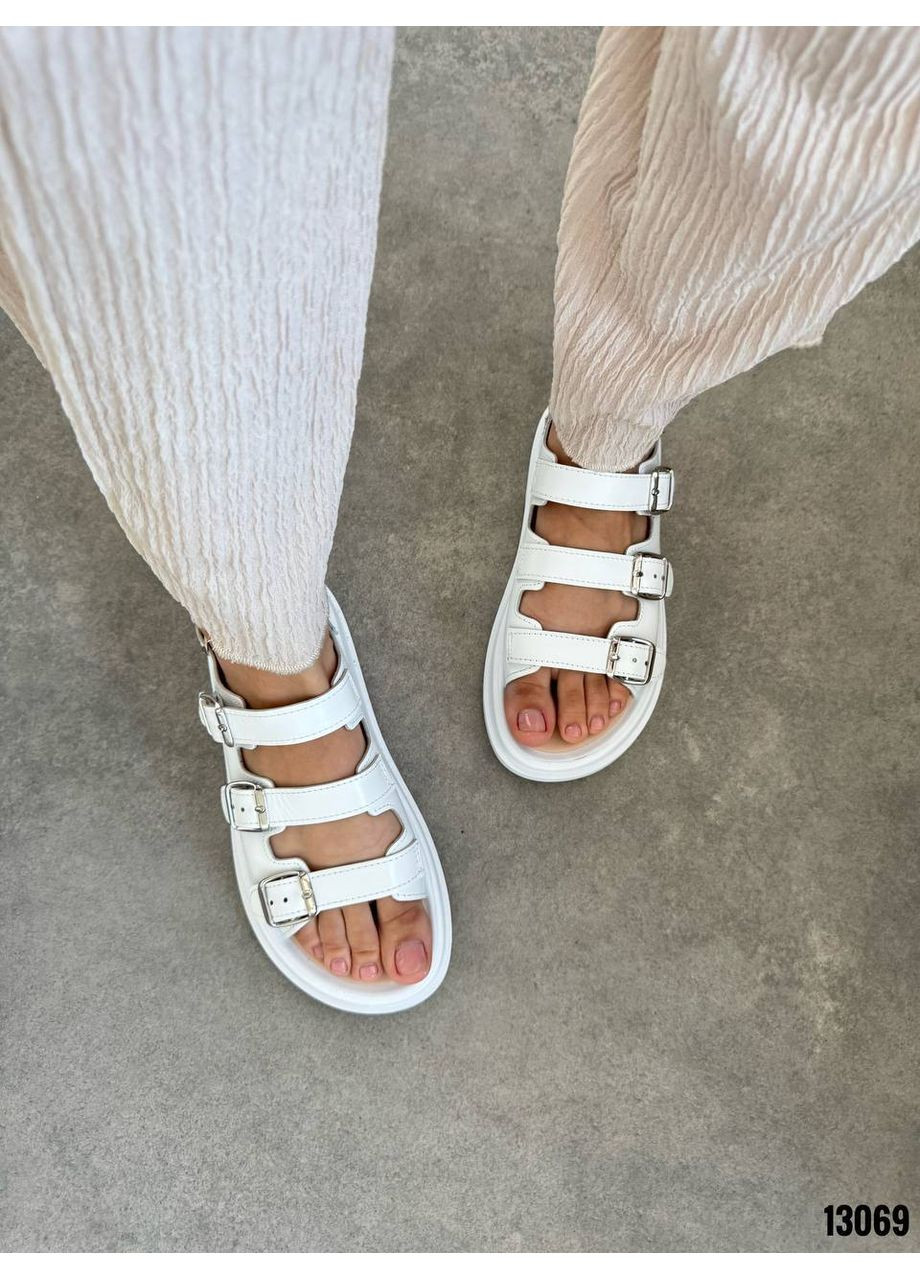 Белые кожаные босоножки Helen