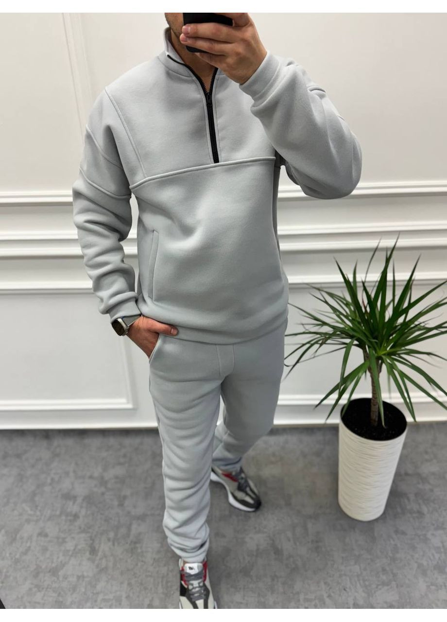 Серый демисезонный костюм двойка кофта и брюки,тринитка на флисе турция Україна