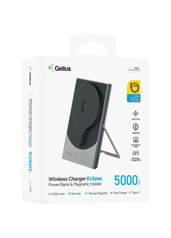 Повербанк с беспроводной зарядкой Eclipse Magnetic Wireless Charge GP-WC014 15W 5000mAh Gelius (359476882)