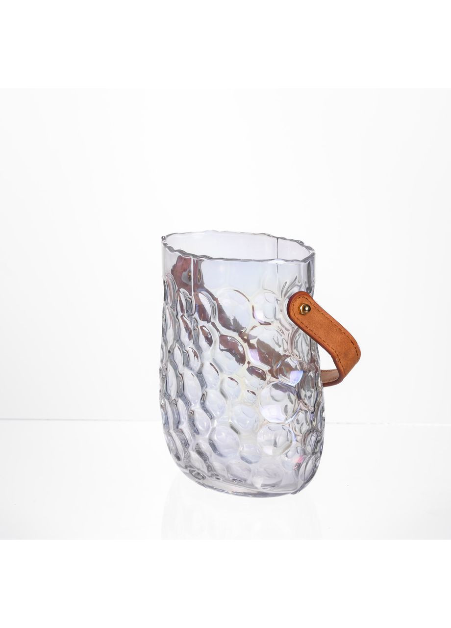 Кількість: Ваза-сумочка скляна 13x9,5x18 см прозора для квітів з ручкою декор інтер'єру Yiwu (370432766)