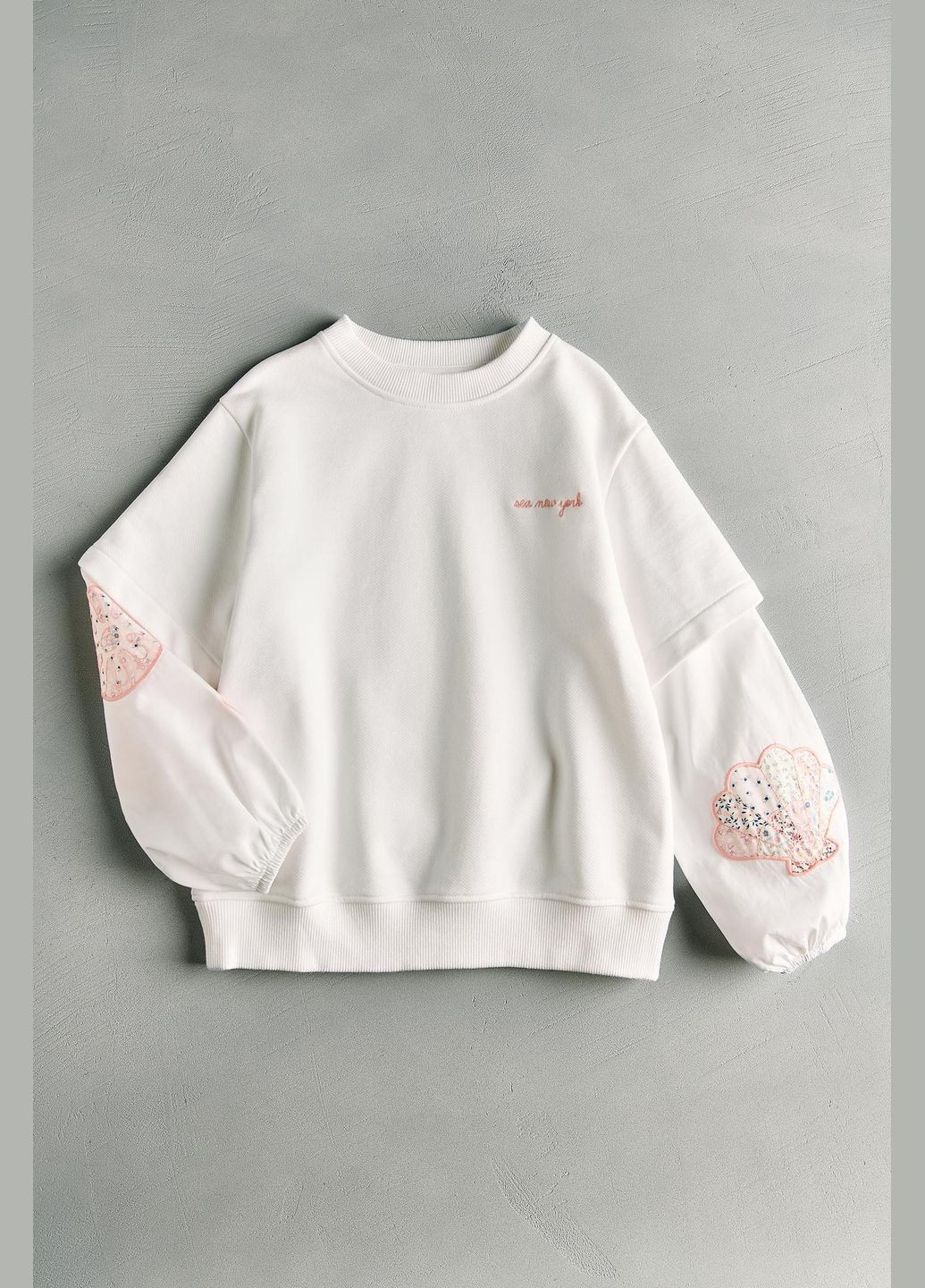 Zara світшот для дівчинки білий 9000731250 білий кежуал