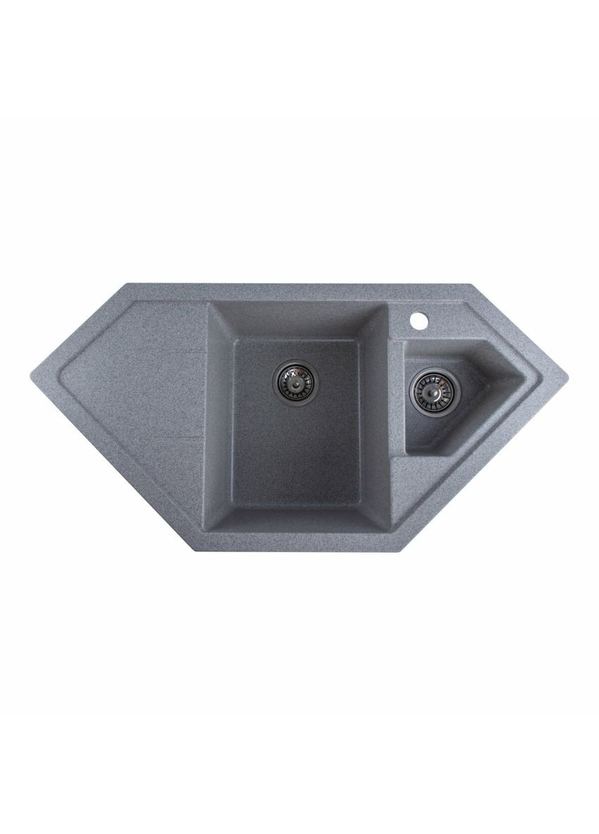 Гранітна мийка для кухні 9950 PANDORA матова Сіра Platinum (336934394)