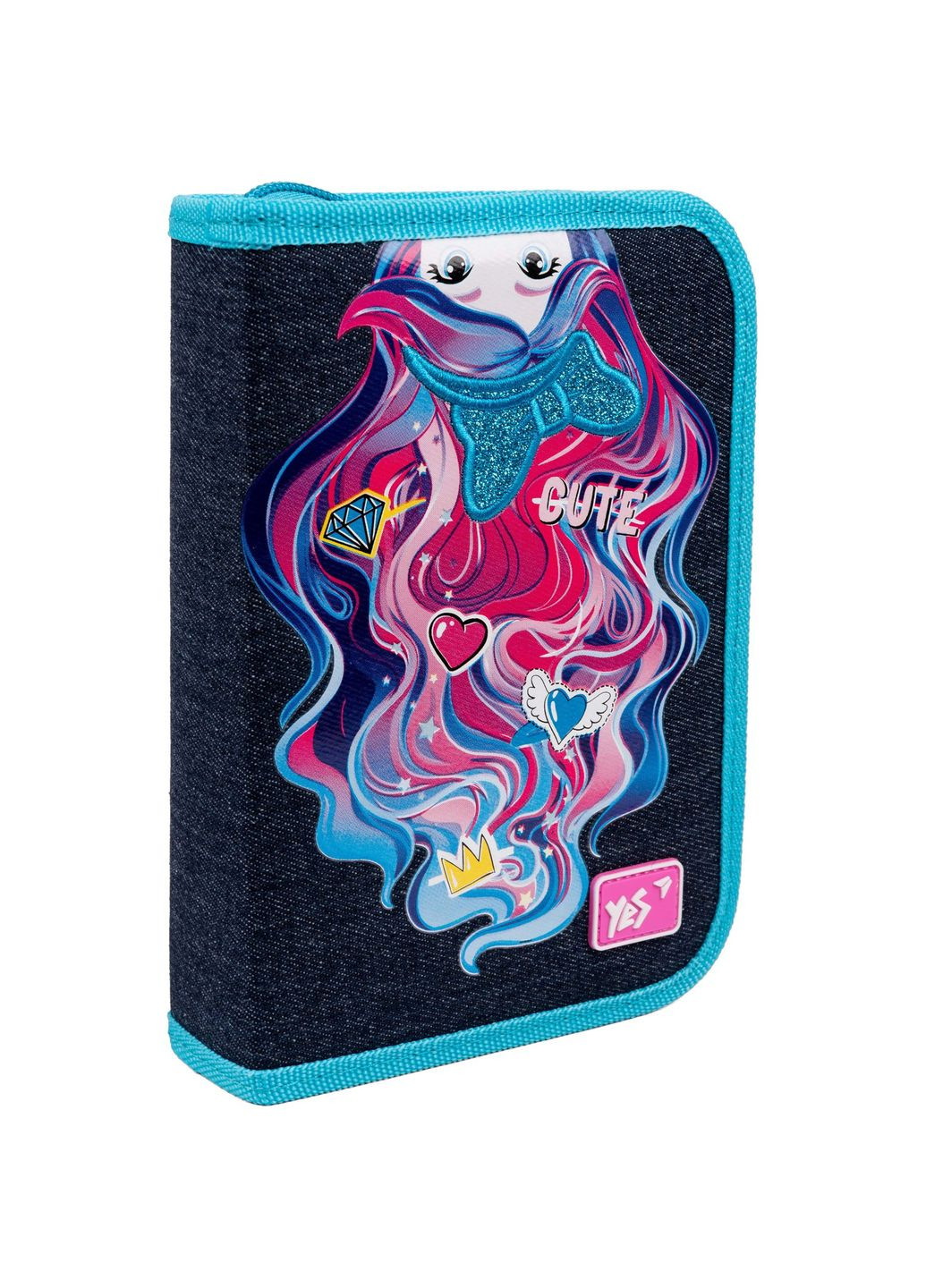 Пенал Caramel Girl HP-04 твердий одинарний з двома клапанами синій () Yes 533588 (337470852)