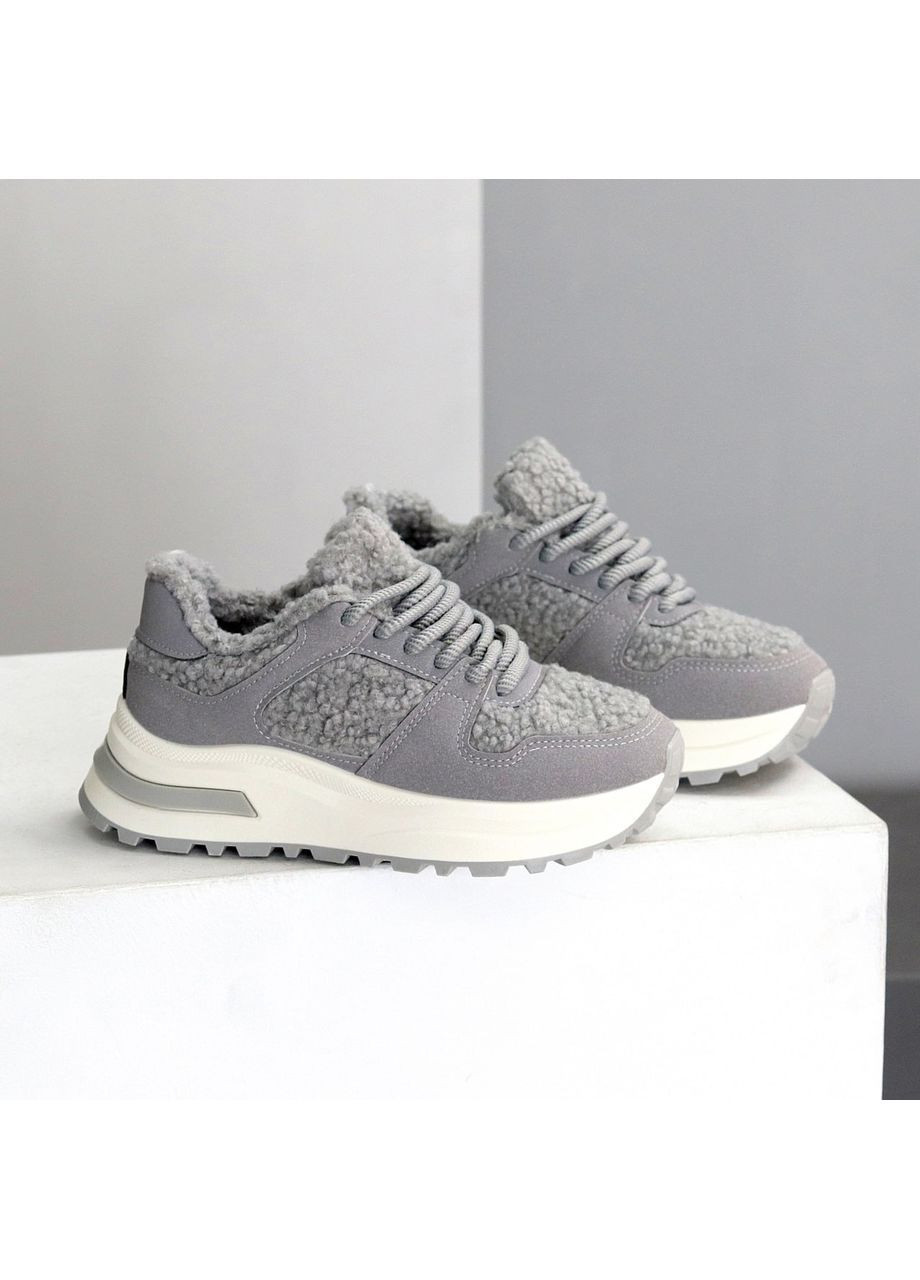 Утепленные кроссовки Helen серые зима (367621358)