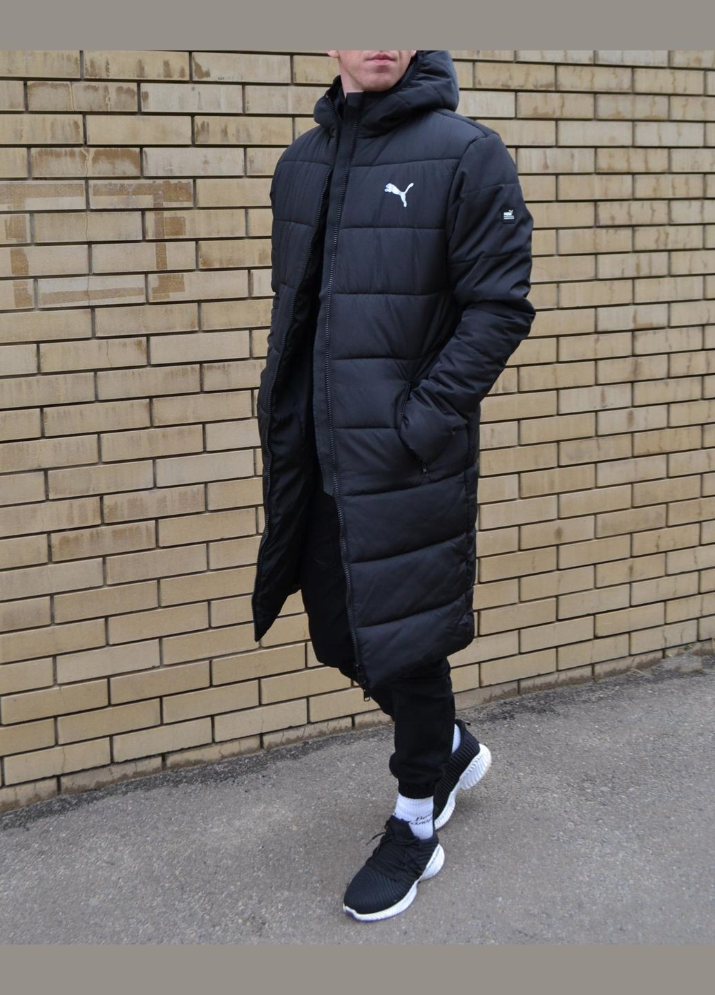 Чорна зимня подовжена зимова парка Vakko