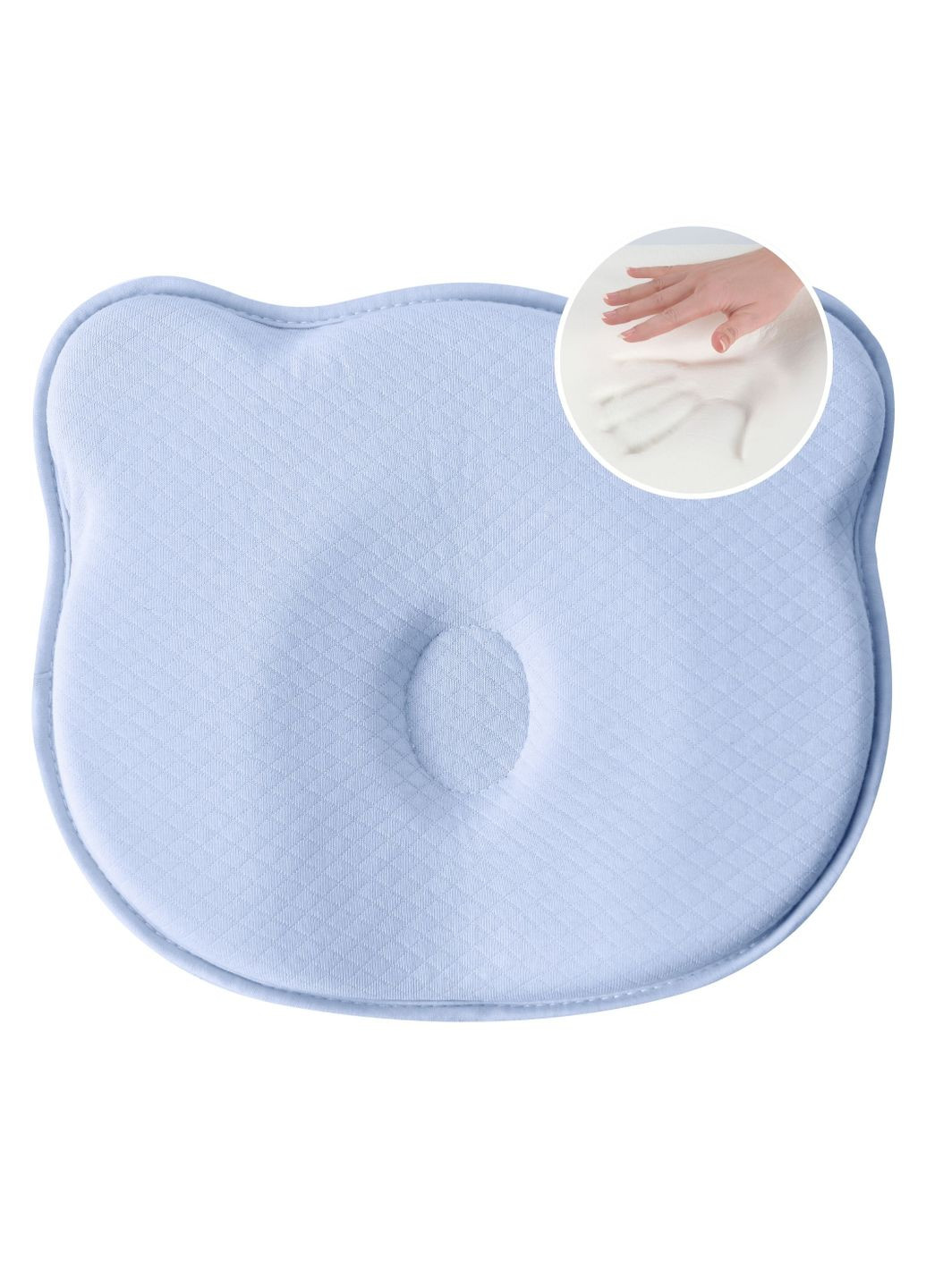 Детская ортопедическая подушка BabyComfort 27×22×3 см с эффектом памяти мишка голубая (8-35862*003) PAPAELLA (347640245)