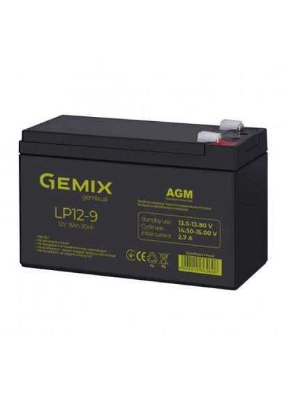 Батарея для ИБП (LP12-9) Gemix LP 12В 9Ач (366662290)