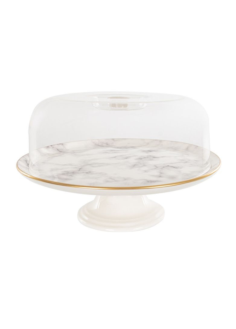 Тортовница на ножке керамическая с крышкой 30 см 1769-024 Alba (346533451)