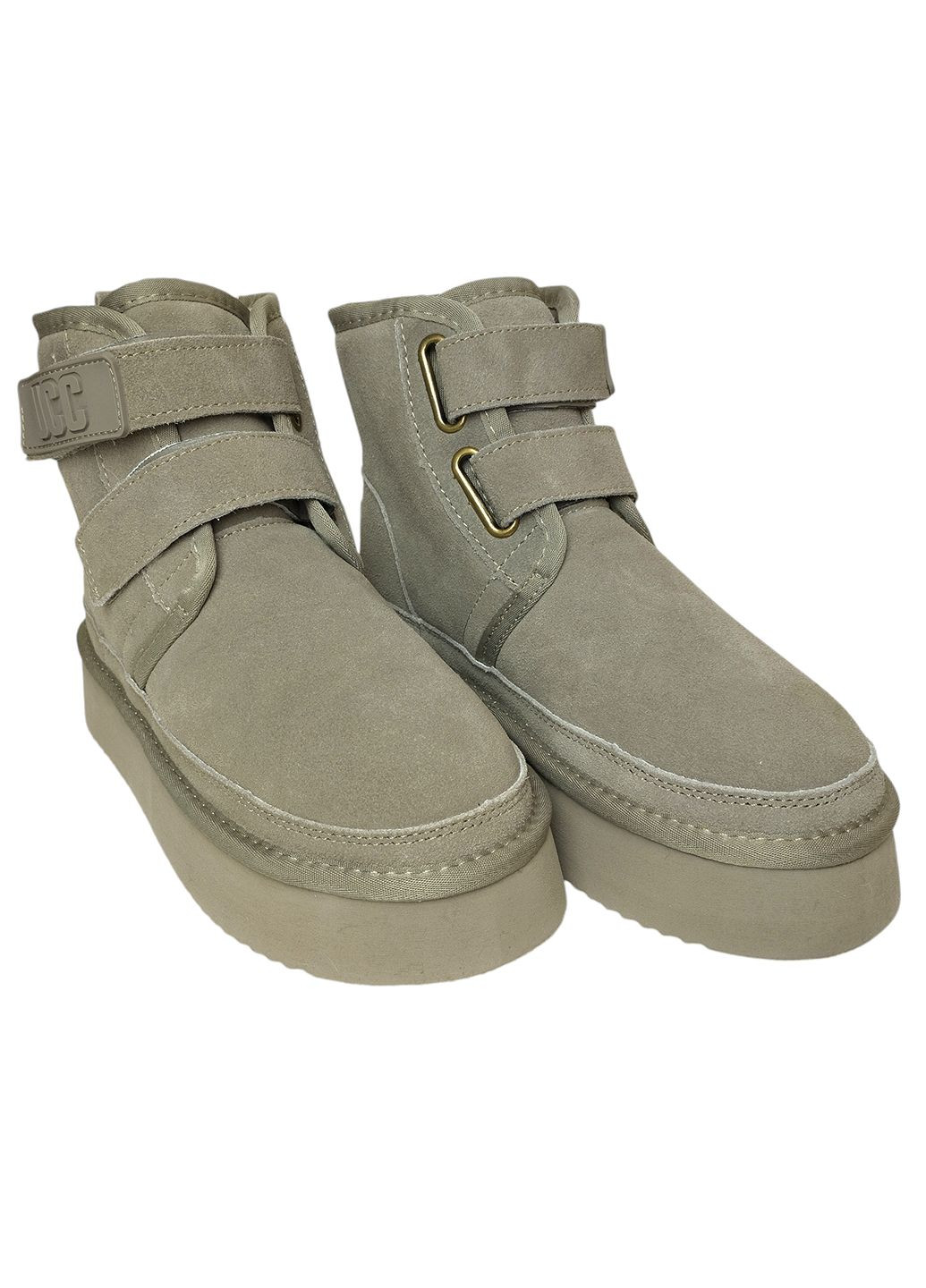 Угги женские на платформе замшевые липучка Серый ITTS (307486244)