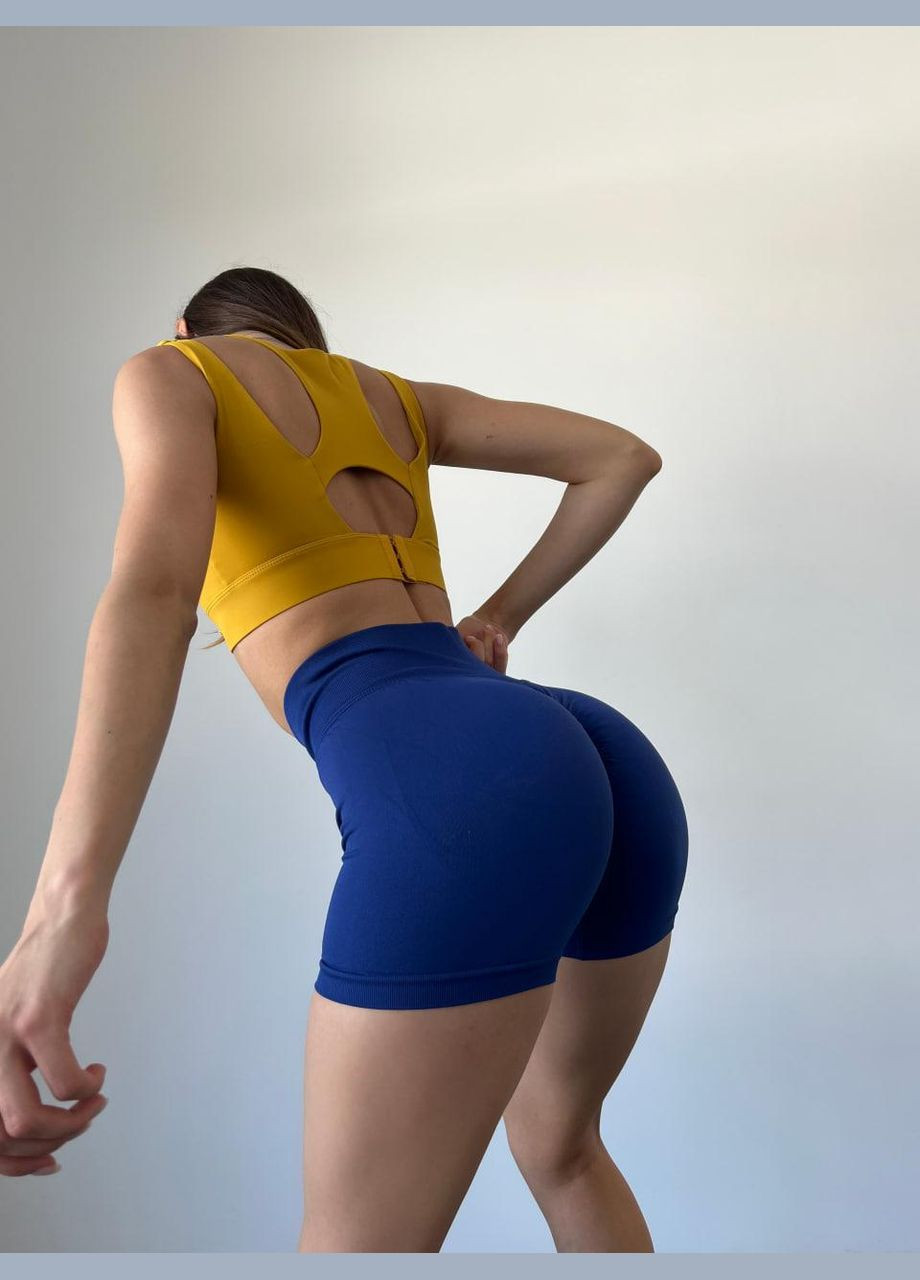 Шорты спортивные с эффектом пуш-ап, синего цвета, размер S Trends (330245366)