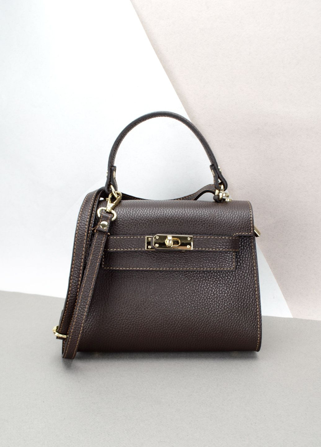 Сумка женская кожаная 02733 шоколадная Virginia Conti (311400572)