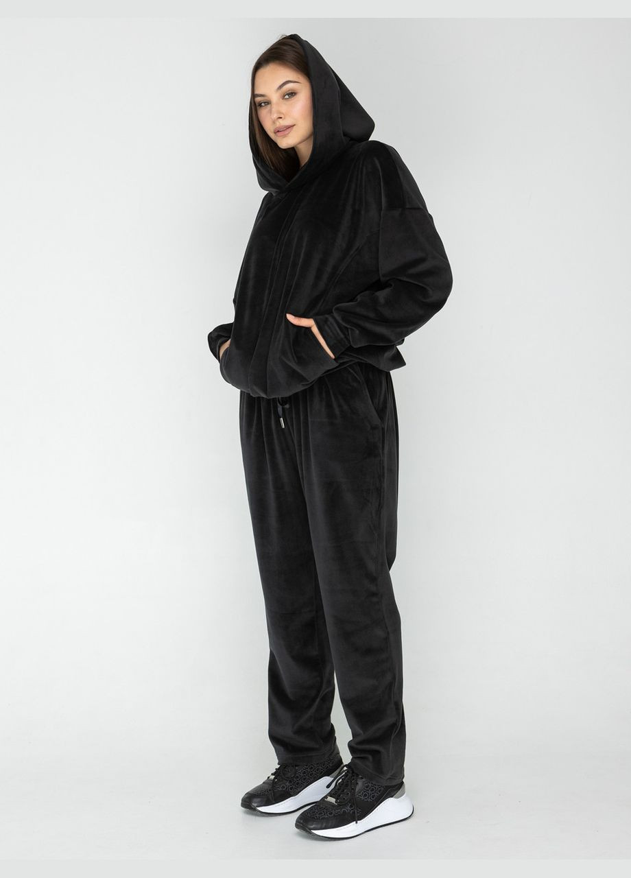 Костюм женский спортивный плюш на меху худи и брюки (синий) GorLin (306812707)