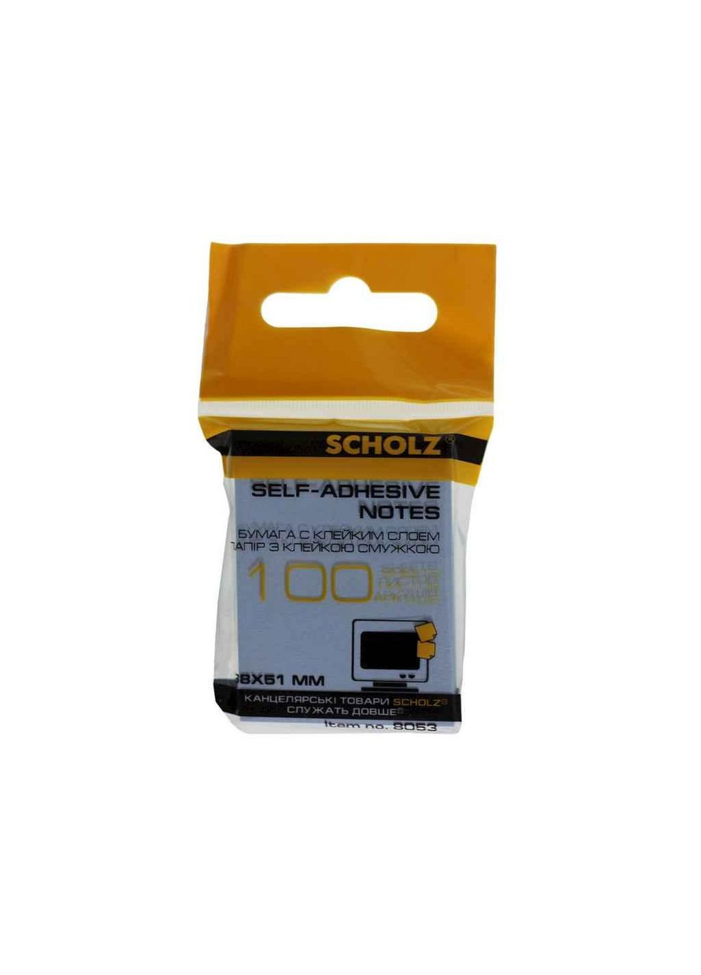 Папір клейкий, 38х51мм, 100 аркушів, в асортименті, 8053 ТМ Scholz (304060794)