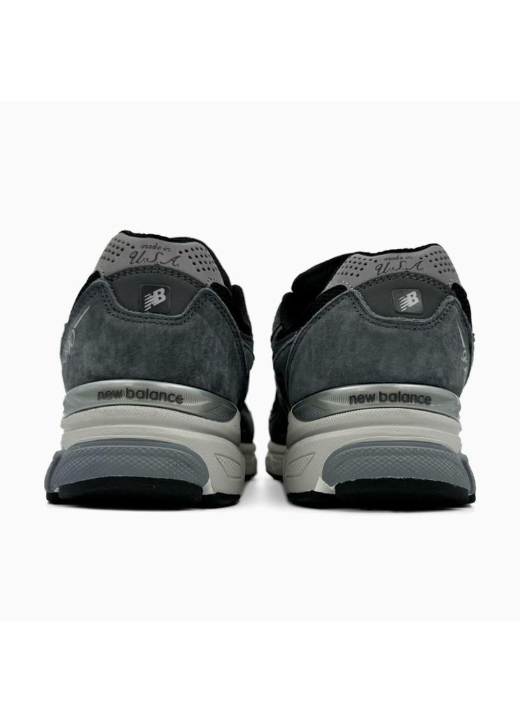 КРОССОВКИ ЖЕНСКИЕ NEW BALANCE 990 GREY BLACK НЬЮ БЕЛАНС 990 No Brand серые демисезоны (367171735)