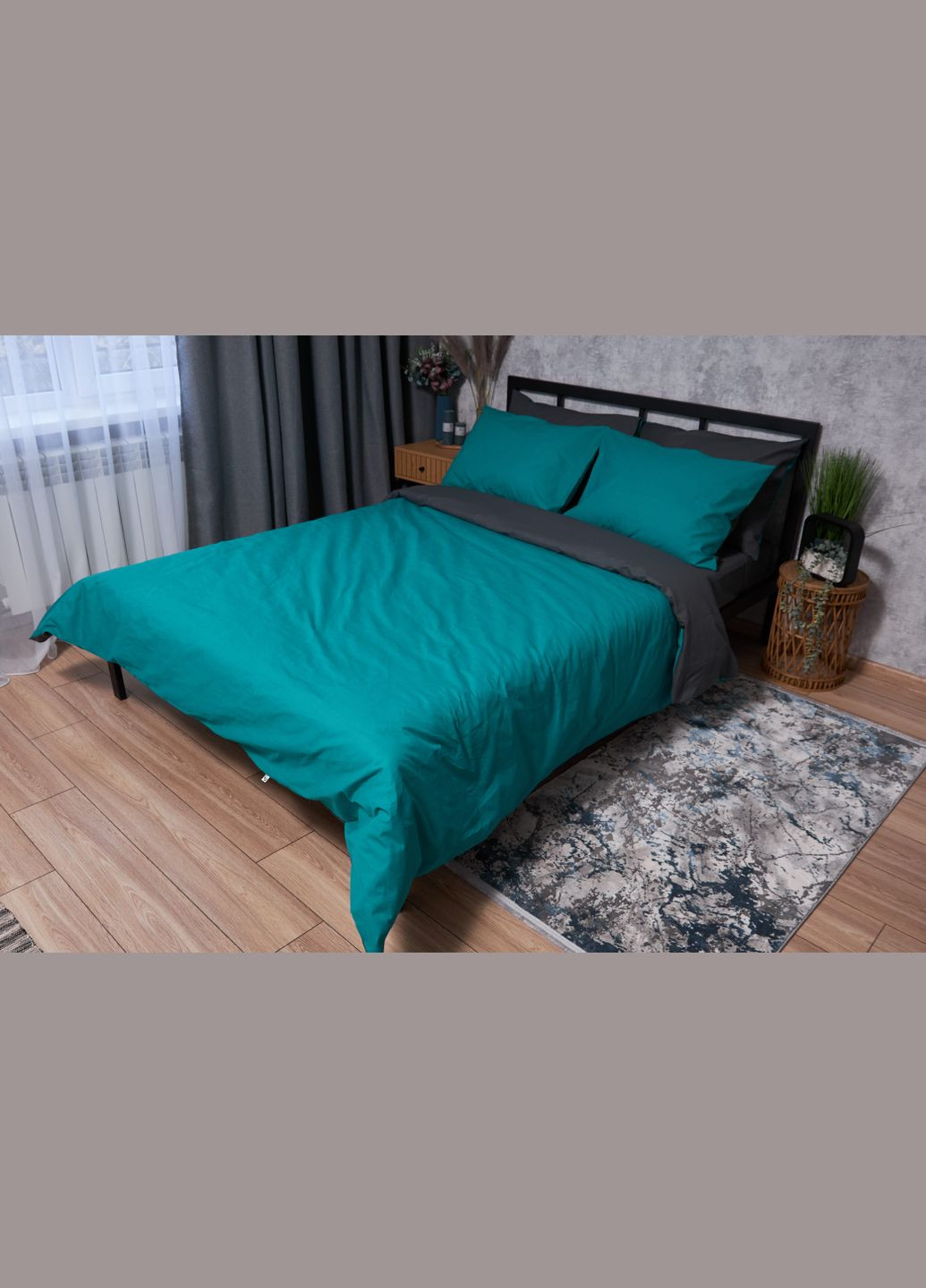 Комплект постельного белья Бязь Gold Люкс King Size 220x240 наволочки 2х70х70 (MS-820002685) Moon&Star Gray Green (286761794)