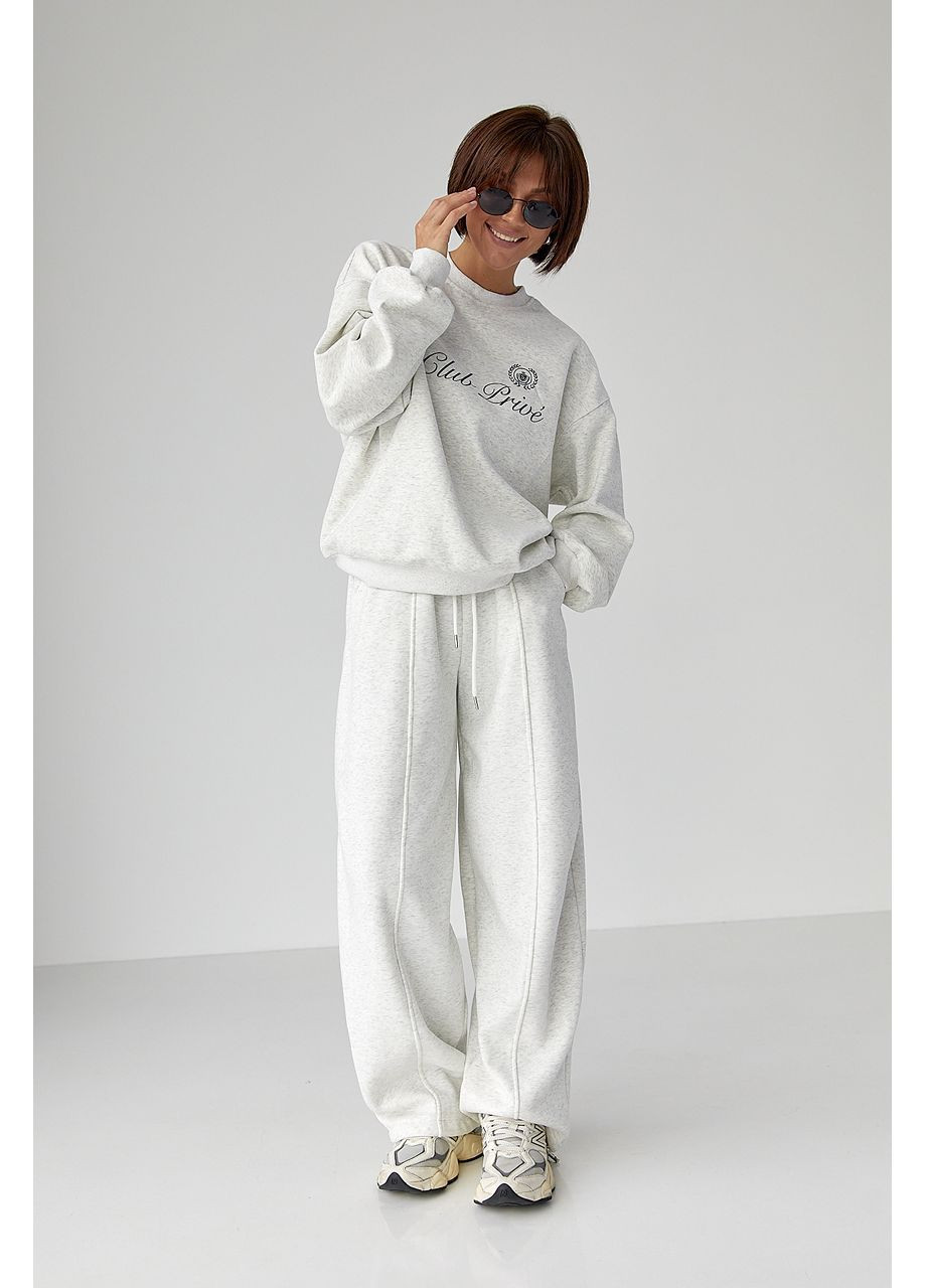 Женские теплые спортивные штаны - молочный цвет Lurex (364967680)