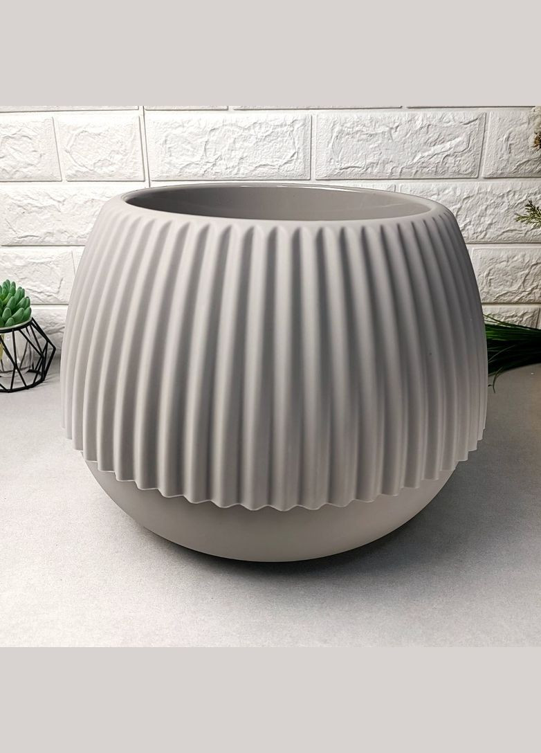 Большой горшок для комнатных растений с дренажной вставкой 21см Бохо Какао Алеана (365815003)