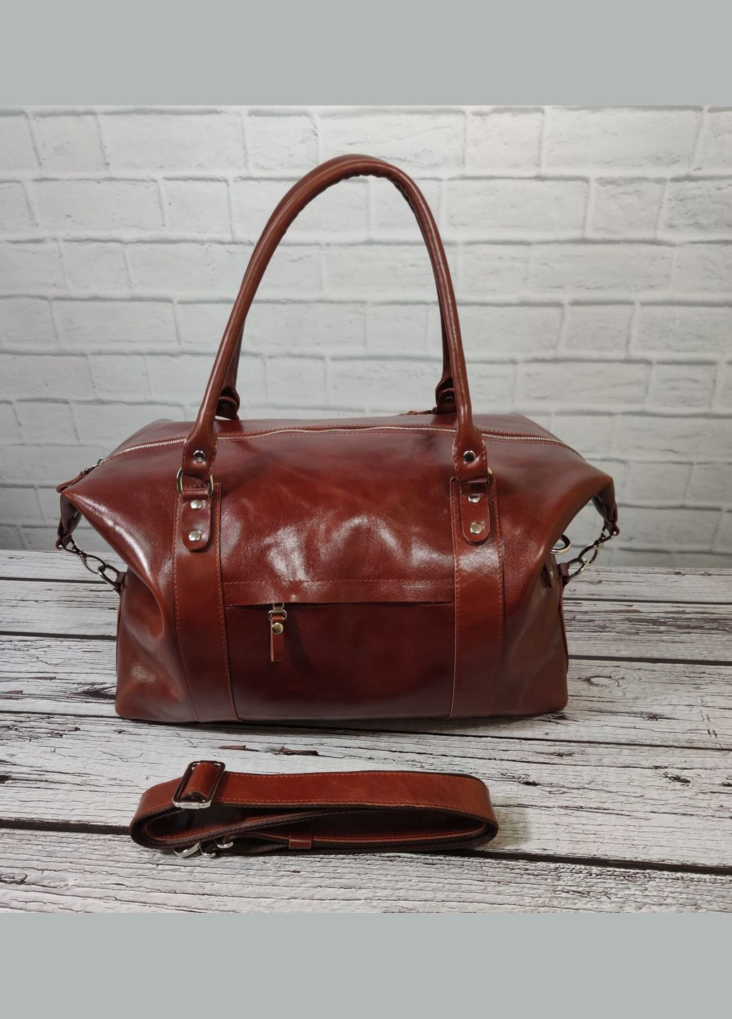 Сумка дорожня SHVIGEL руда з натуральної шкіри (sku_00882) No Brand (327820213)