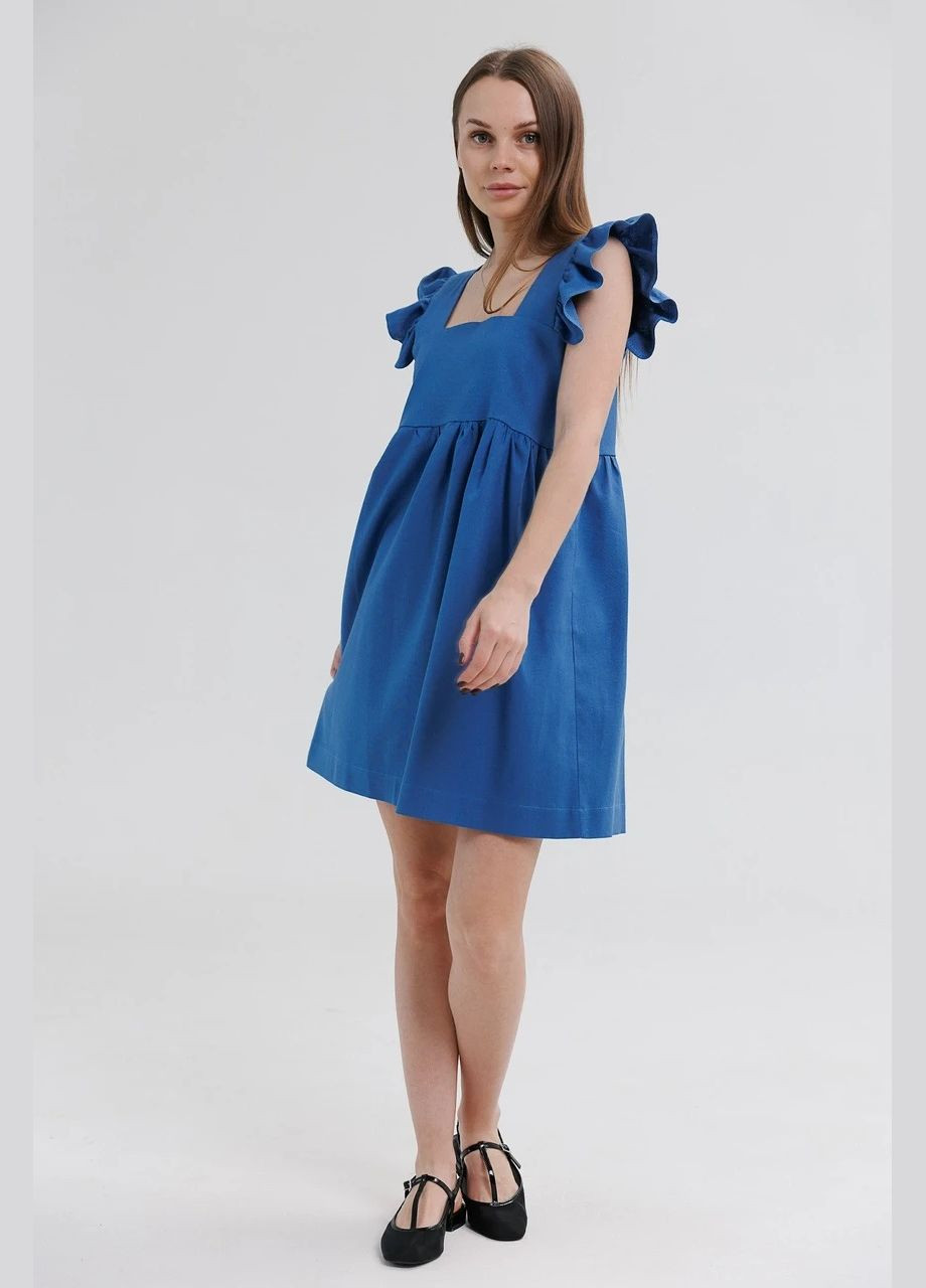 Летний подростковый сарафан для девочки синий 127134d No Brand однотонный