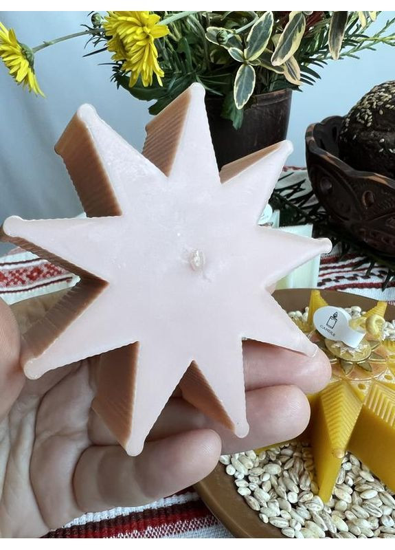 Рождественская свеча звезда из натурального воска – праздничный декор и подарок ручной работы. Hand Made (368828608)