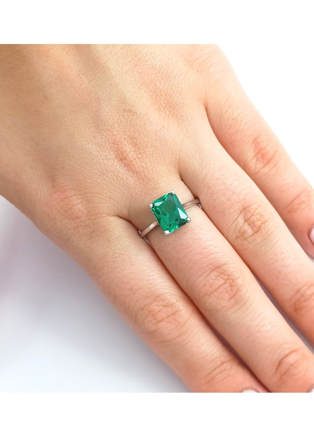 Срібна каблучка з смарагдом "Nano" КТ3790-ізн Shatlen Каблучка (356180696)