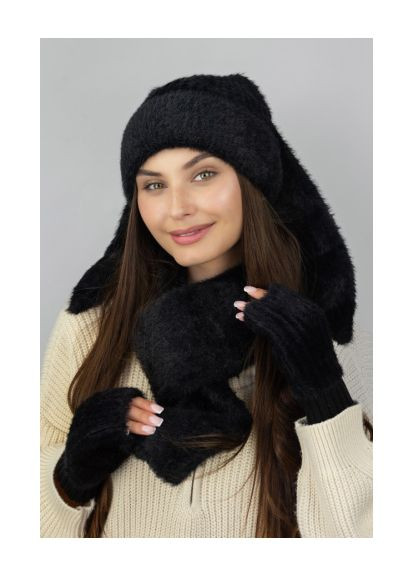 Жіночий комплект «Еллі», шапка, шарф, мітенки Braxton (369378875)