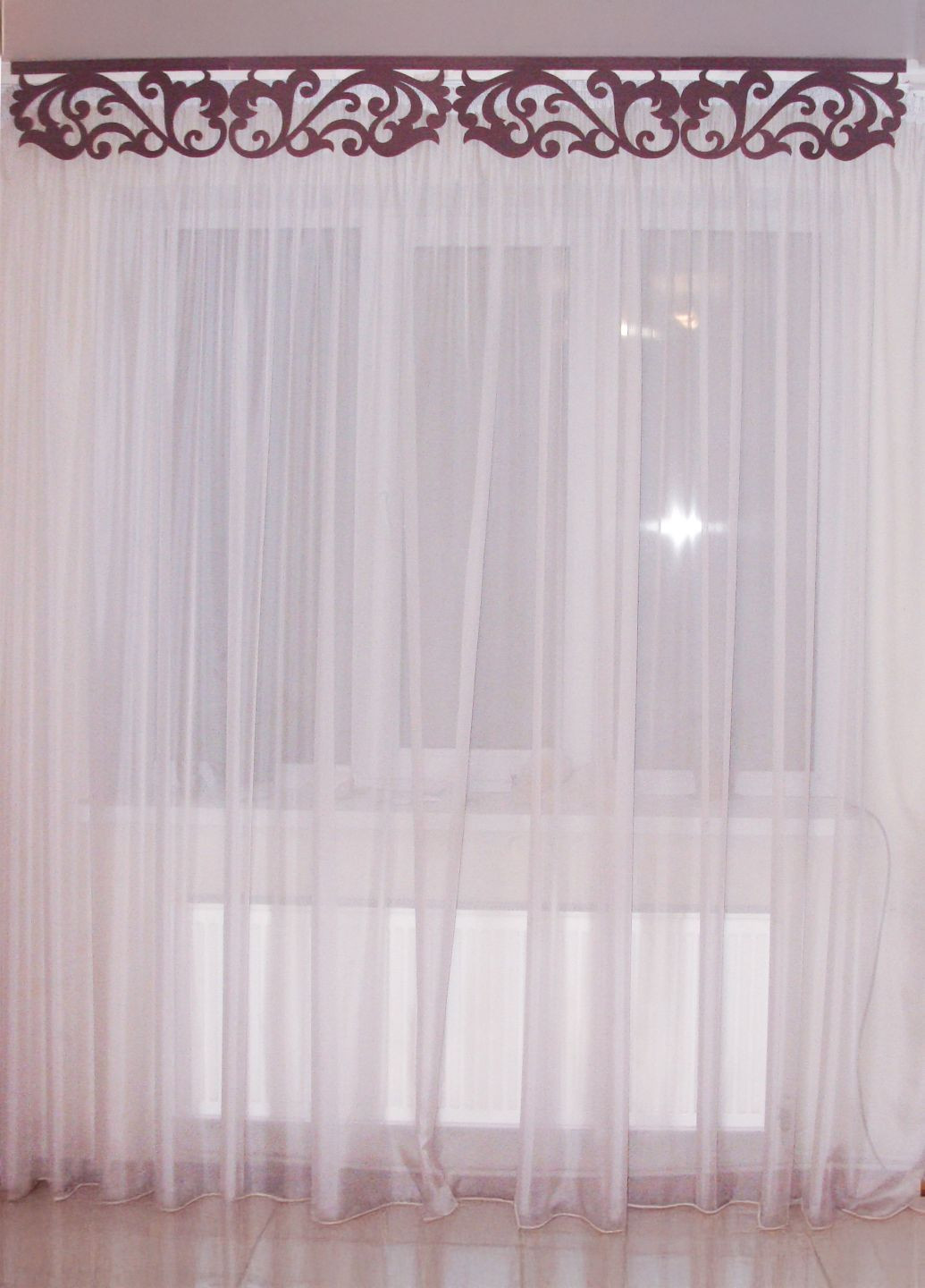 Ажурний ламбрекен Ажур 2м бузковий (140_1л) Firanka Lace (356892985)