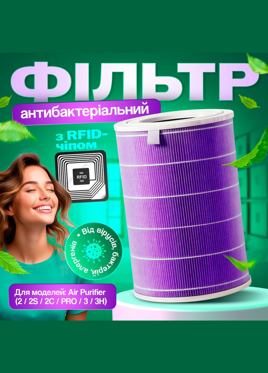 Фільтр для очисника повітря Mi Air Purifier Filter Antibacterial Purple MCR-FLG (SCG4011TW) з RFID Xiaomi (342329586)