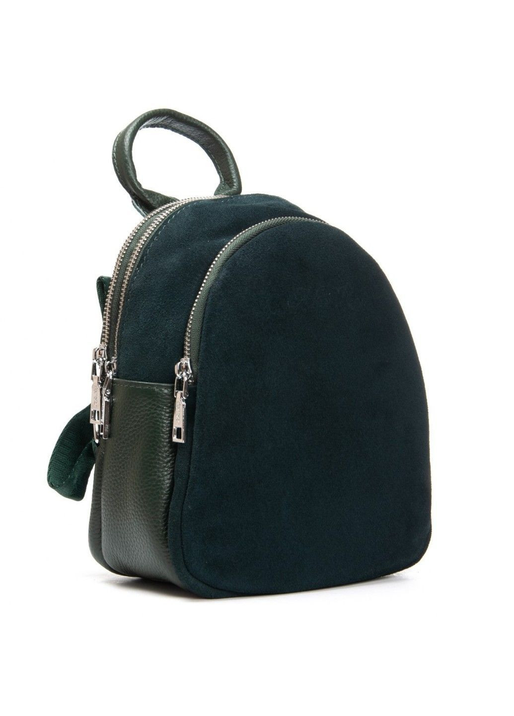 Замшевий жіночий рюкзак 2058 green Alex Rai (367992151)