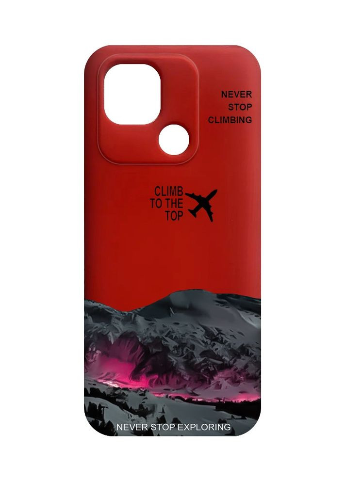 Матовий червоний чохол на Xiaomi Redmi 10C Піднімись на вершину (принт 419) Creative (370169822)