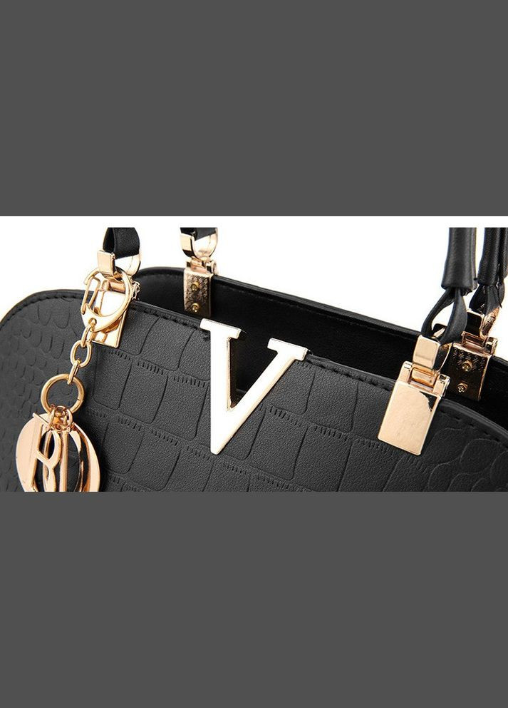 Стильна жіноча сумка із якісної шкіри з довгою ручкою чорна (sku_527) No Brand (330576557)