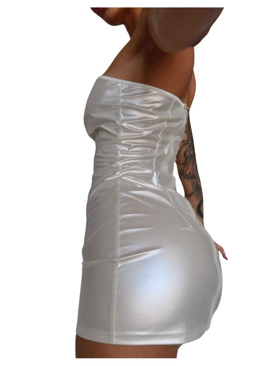 Белый демисезонный платье винил d&a xs-s, белое No Brand