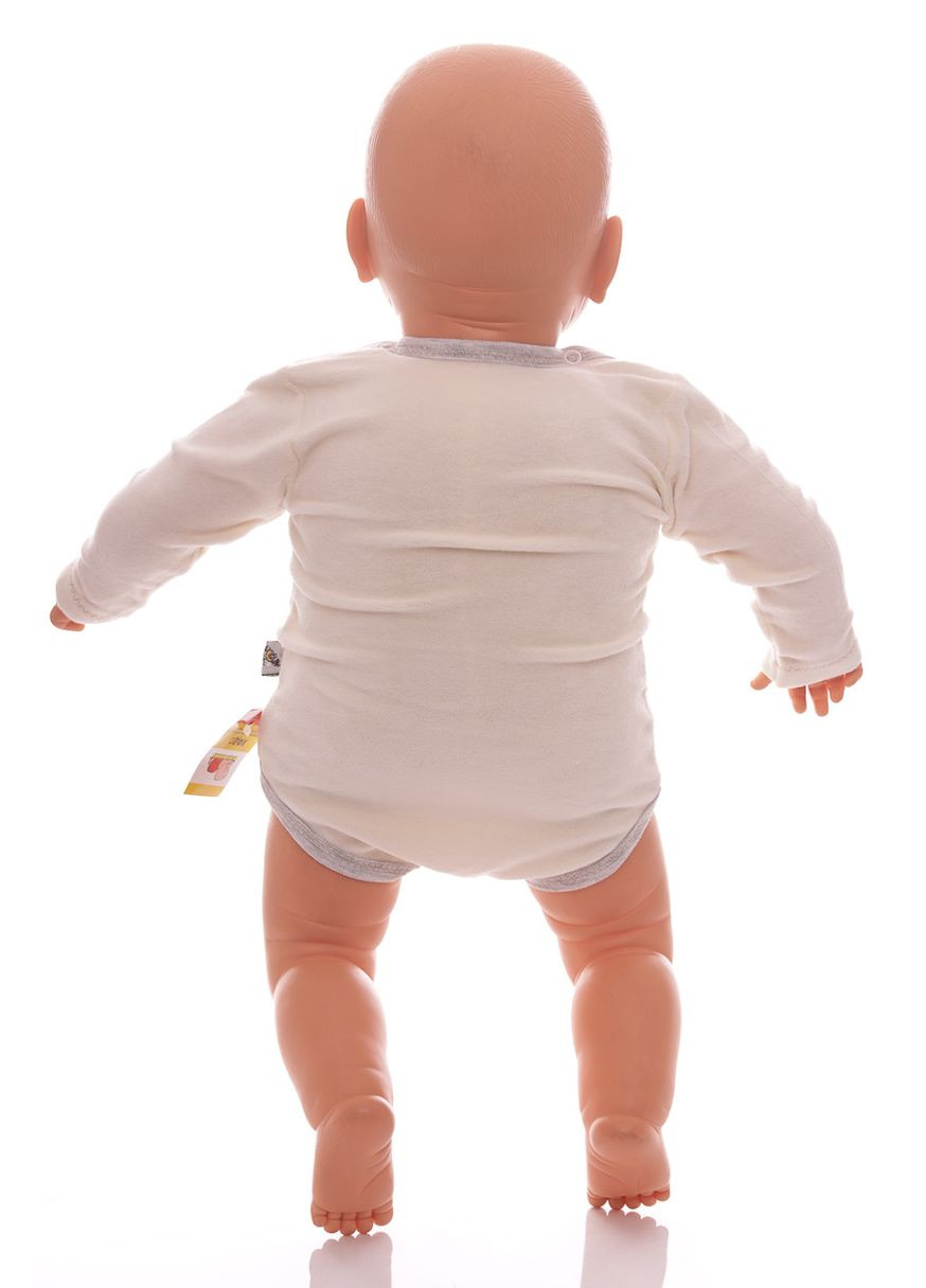 Боди с длинным рукавом для девочки Цветочек велюр белое MiniPapi 62 см (26691) BABYKROHA (297199414)