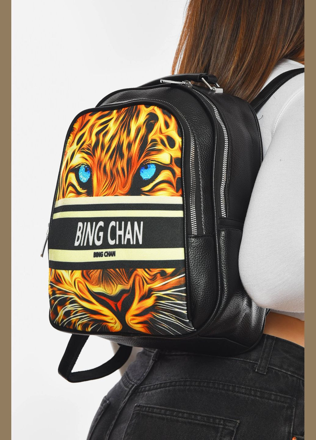 Рюкзак женский из экокожи черного цвета Let's Shop (329405038)