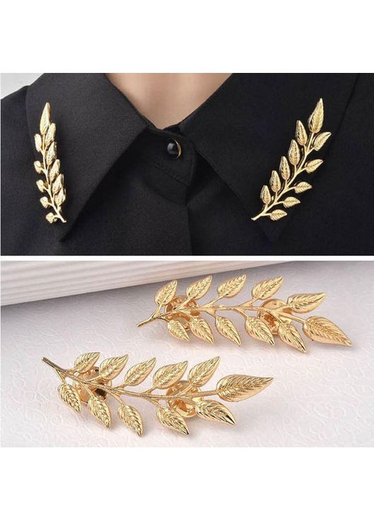 Комплект брошок на комір, лацкан, прикраса на одяг брошка Золоті гілочки China (366875204)