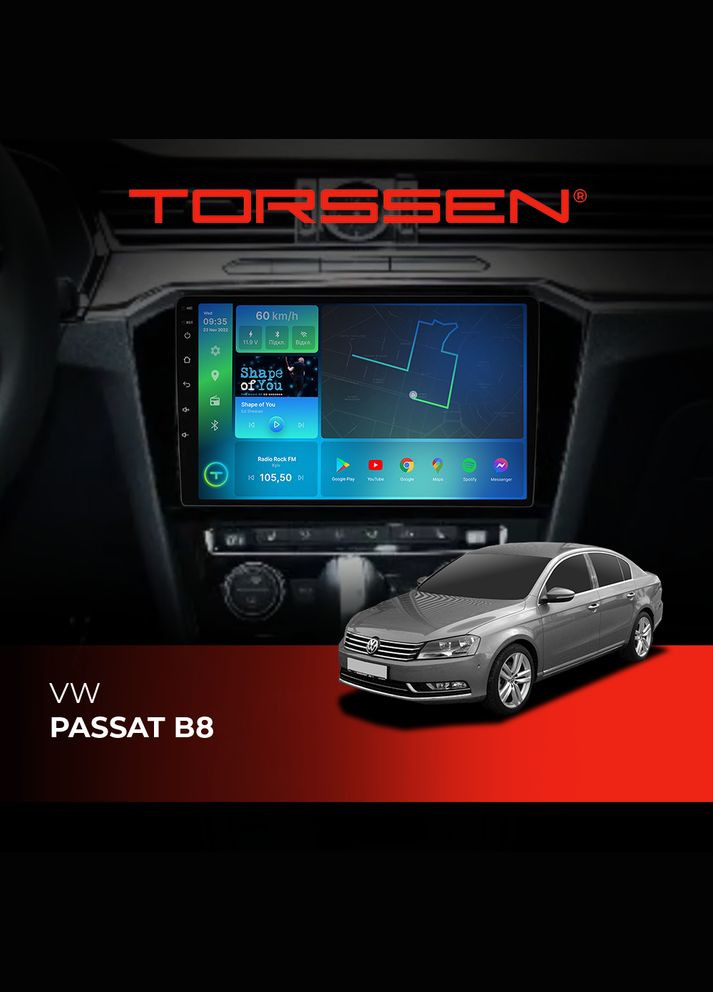 Штатна магнітола VW Passat B8 FL10 4+64Gb 4G Carplay DSP Torssen (307089859)