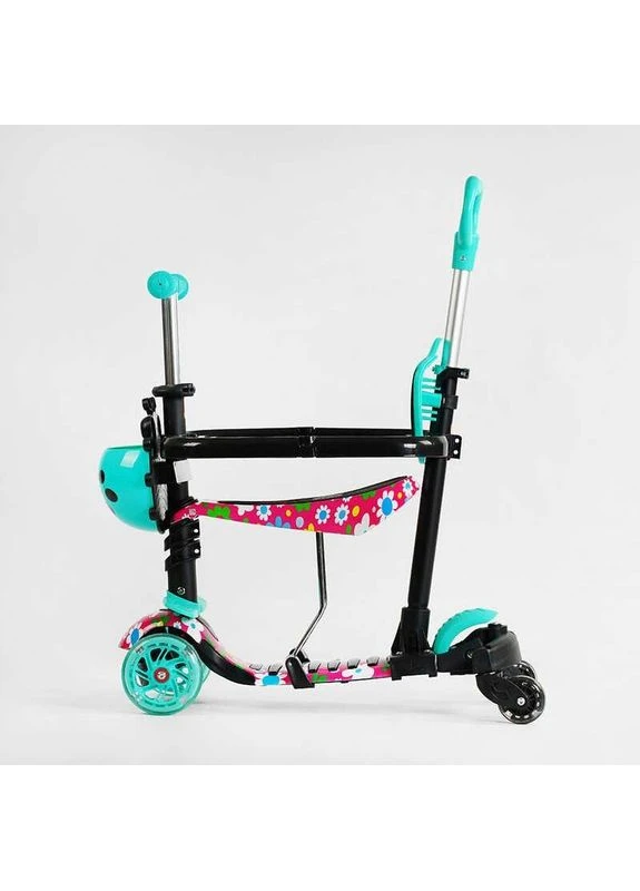 Детский самокат - трансформер 6 в 1 с бортиком и подсветкой боковые колеса Best Scooter (397119186)