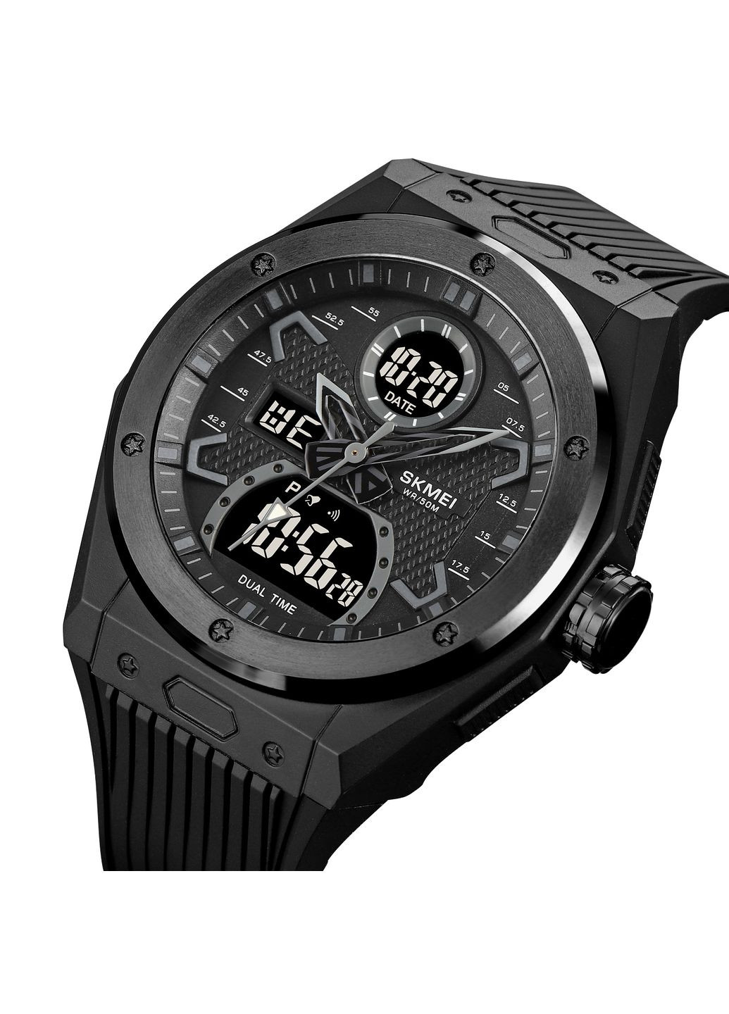 Годинники 2013BKBK Black-Black чоловічі спортивні кварцові з будильником та секундоміром чорні ProDobro (367267826)