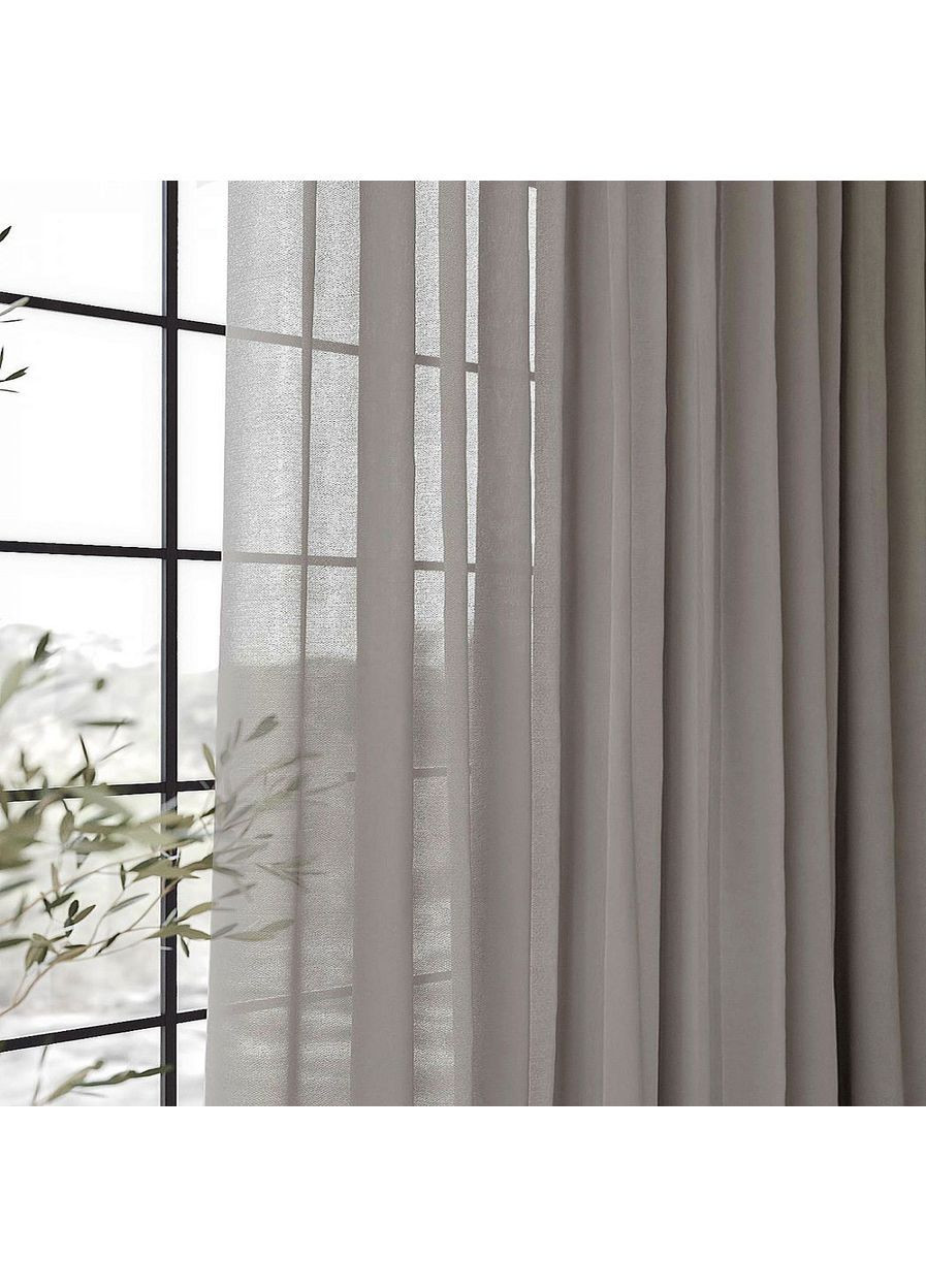 Тюль Pivdenne 200х270, 1 шт Креп матовый Plume мокко (20206-200) No Brand (369154597)