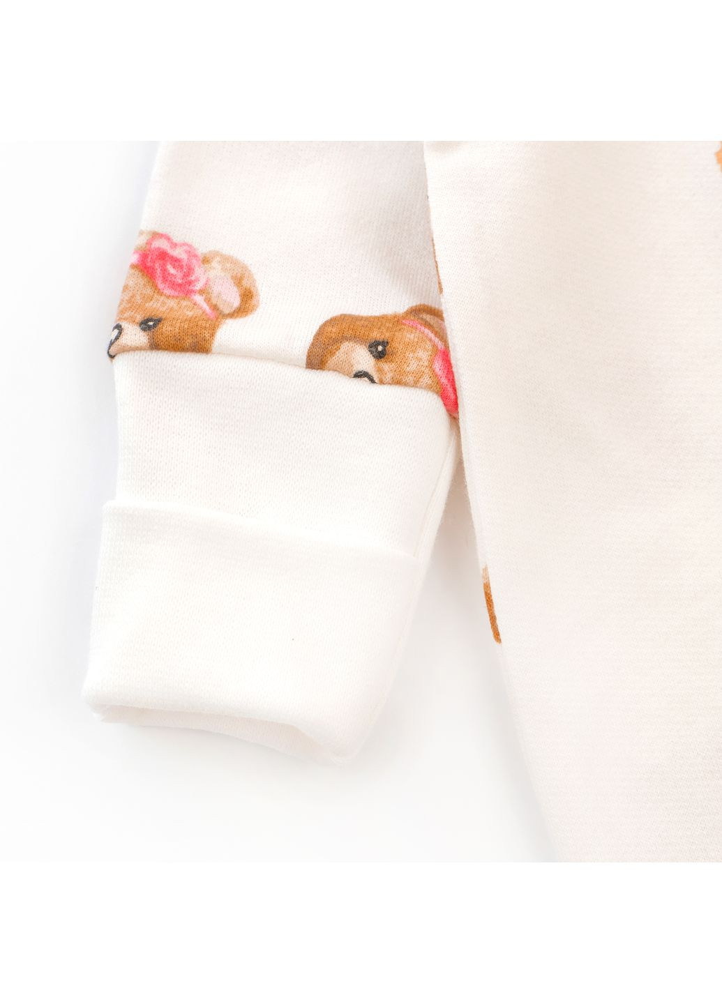 Чоловічок для дівчинки на кнопках з ведмедиками Girl Bears Молочний dexter's (362475759)