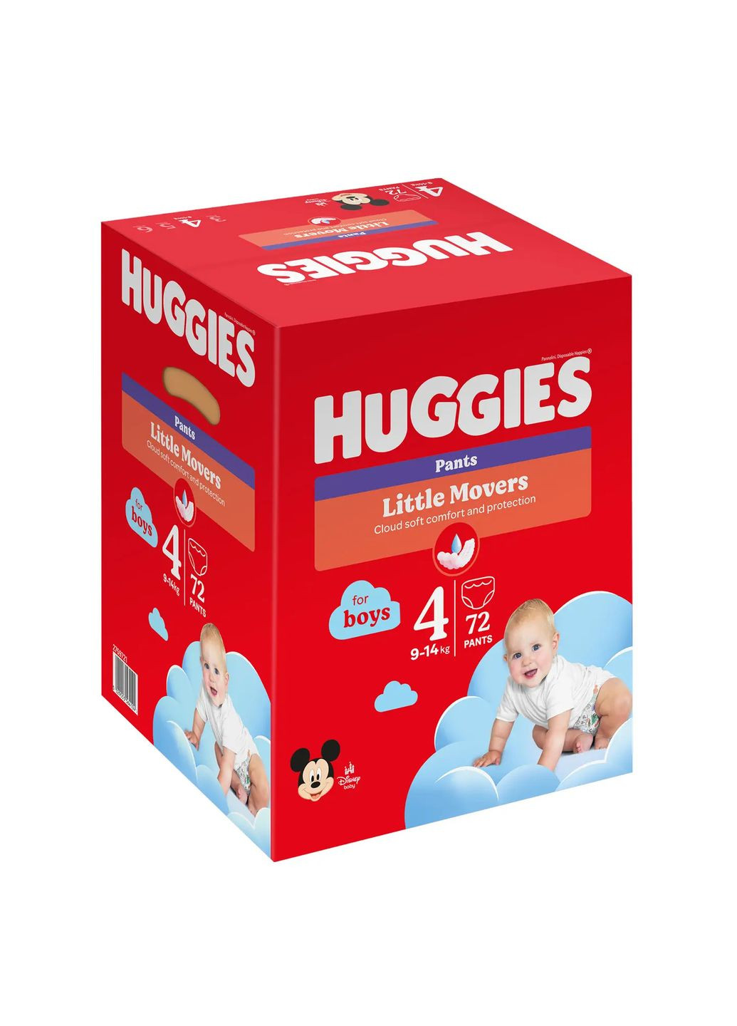 Подгузники-трусики для мальчиков Little Movers Pants 4 (9-14 кг), 72 шт. Huggies 5029053564104 (331787837)