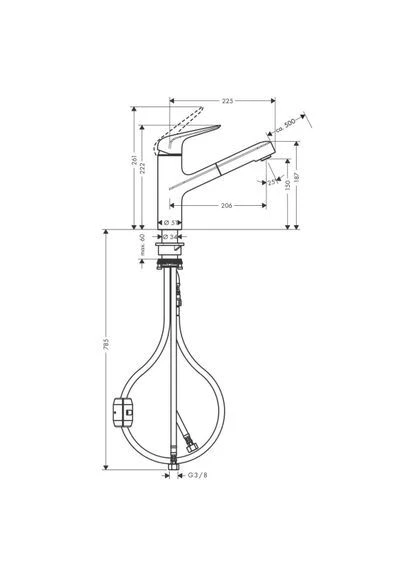 Смеситель для кухни M427-H150, хром, врезной Hansgrohe (401624073)