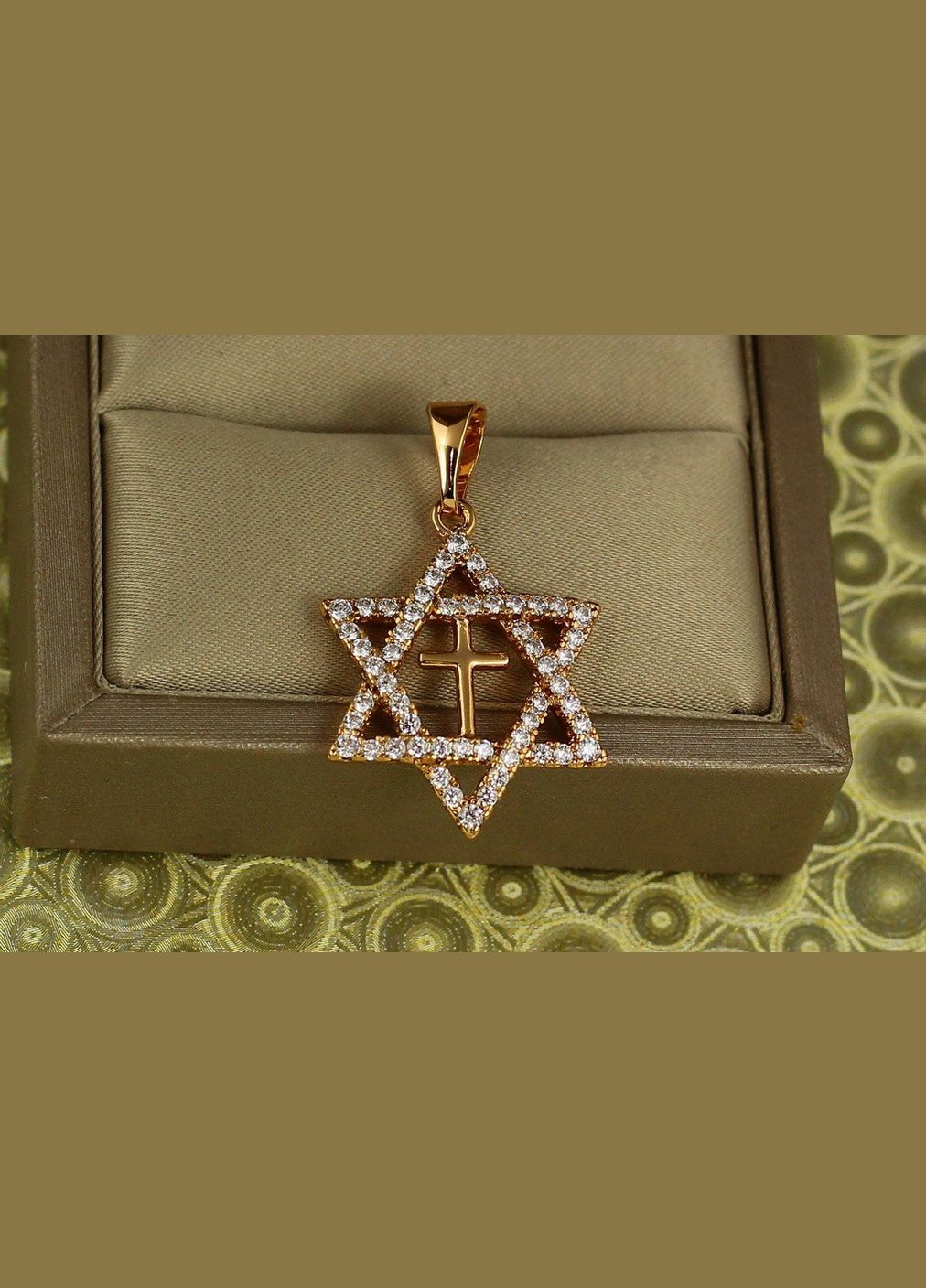 Кулон зірка Давида з хрестиком 2,1 см золотистий Xuping Jewelry (324834321)