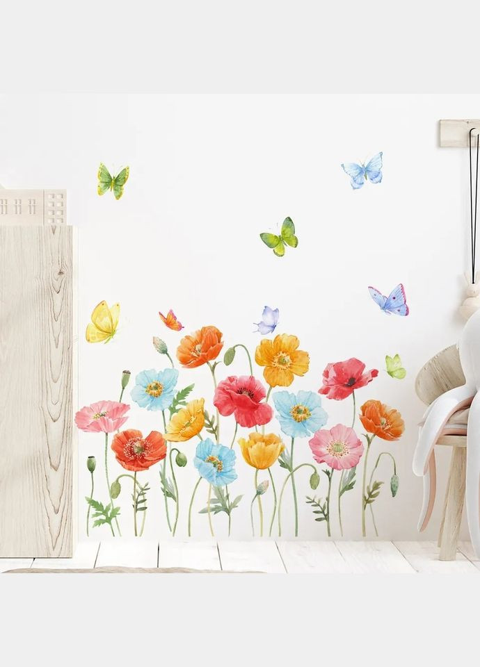 Виниловые наклейки Полевые цветы маки (лист 60 х 60 см) Б201-3 No Brand (302242525)