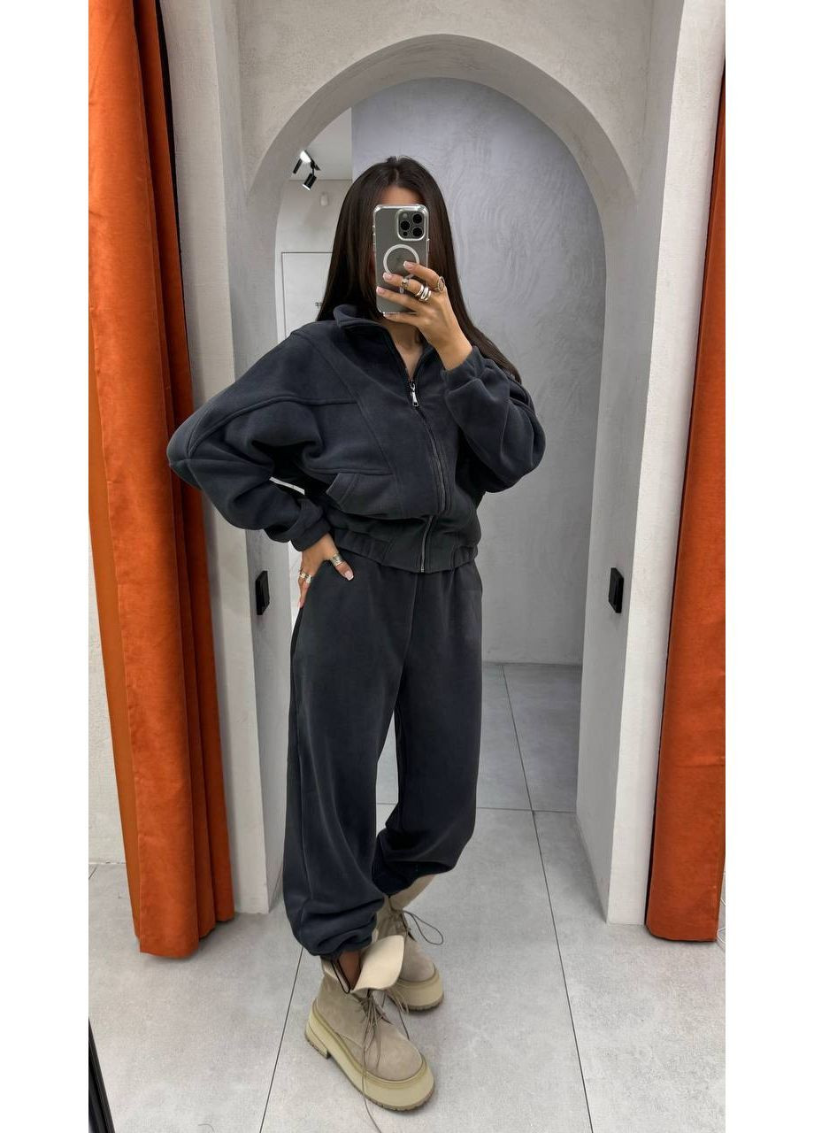 Стильный флисовый костюм премиум качества,не кашлатится,кофта на молнии и Джогеры Україна (364099435)